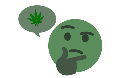 Emoji thinking about cannabis