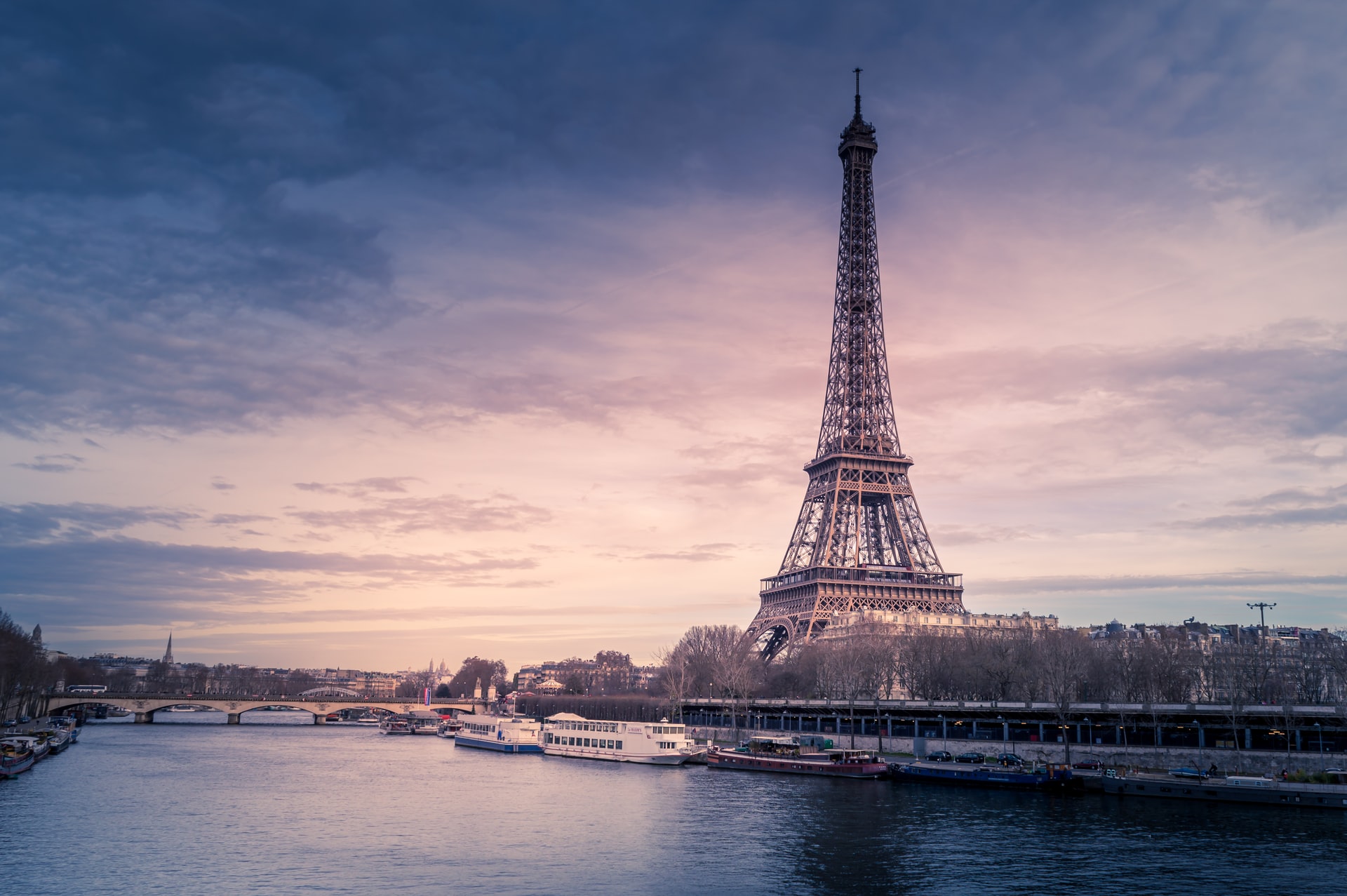 Eiffel tower from across the river