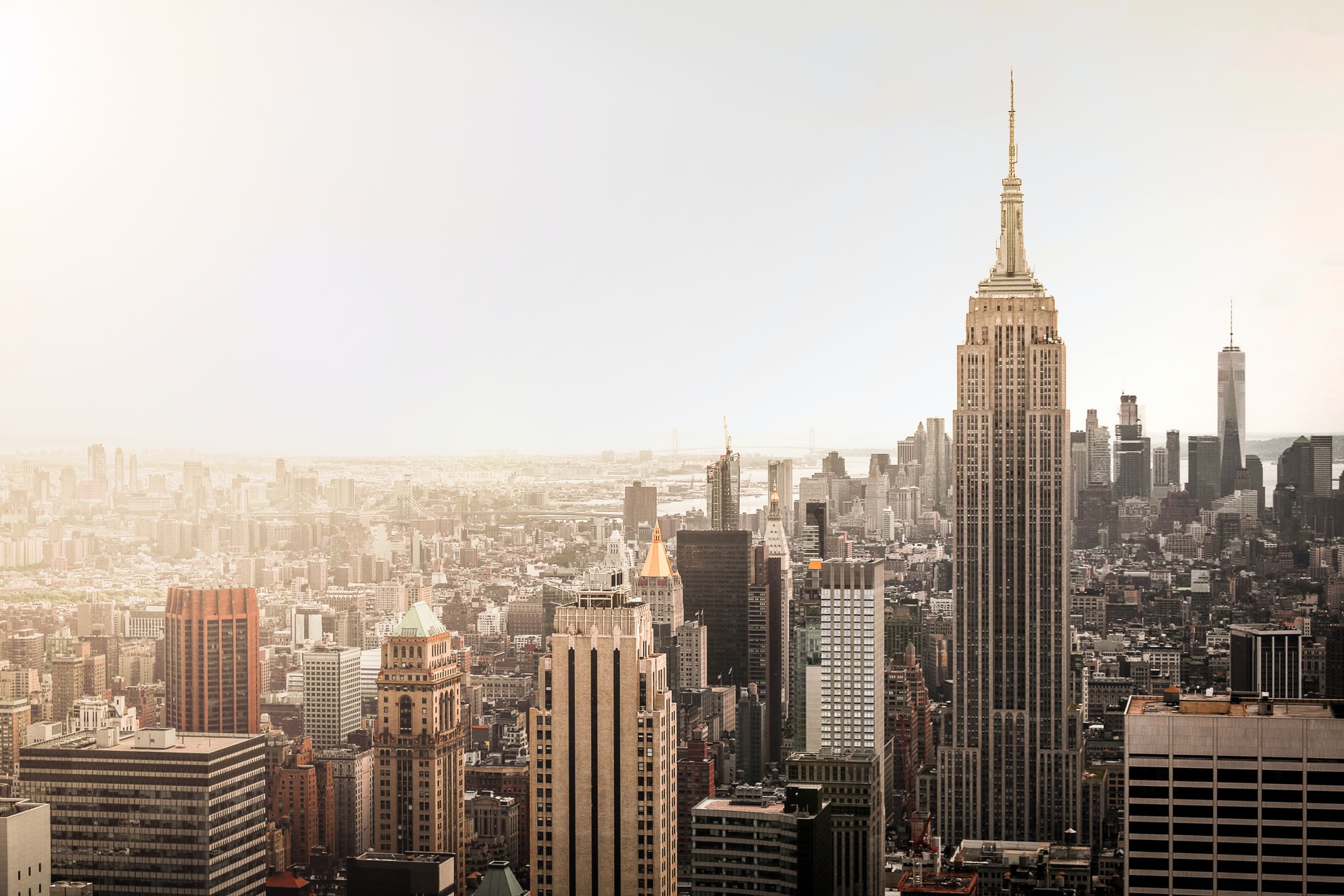 NYC skyline at sunrise