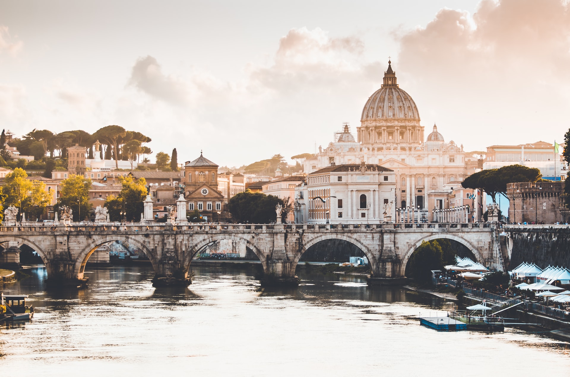 bridge over river in Italy