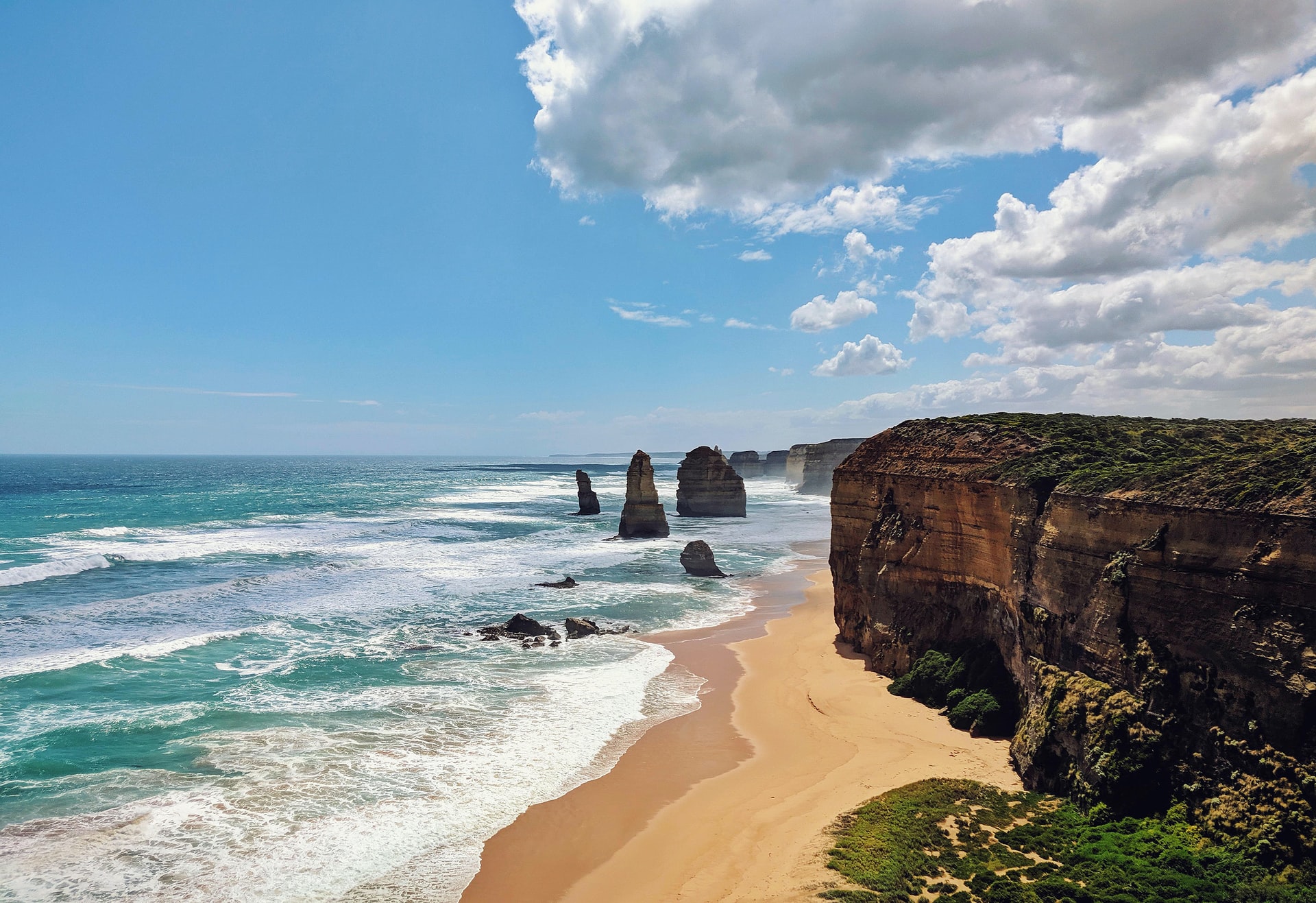 view over ocean and cliff tops in Victoria