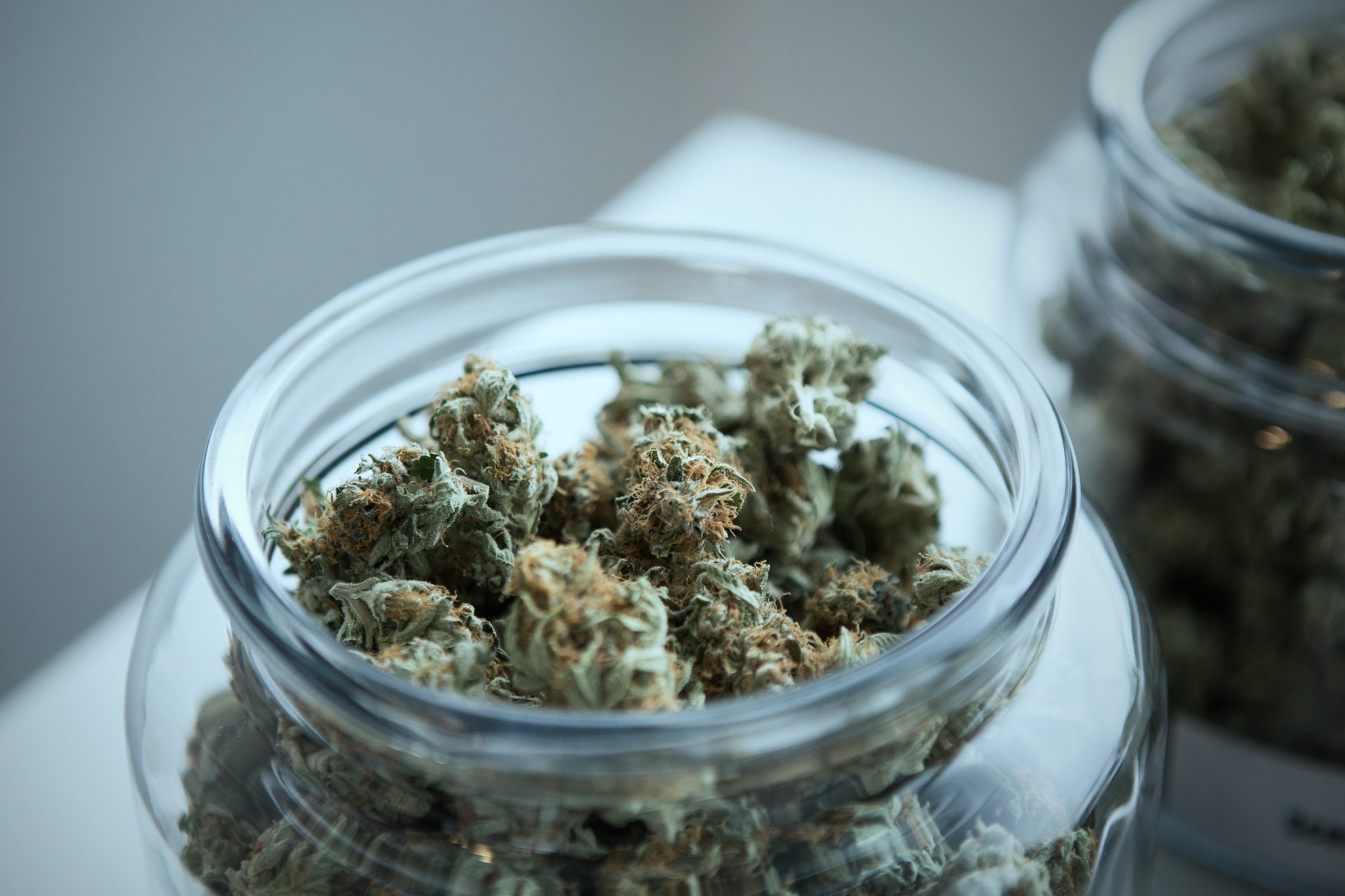 weed buds in glass jar